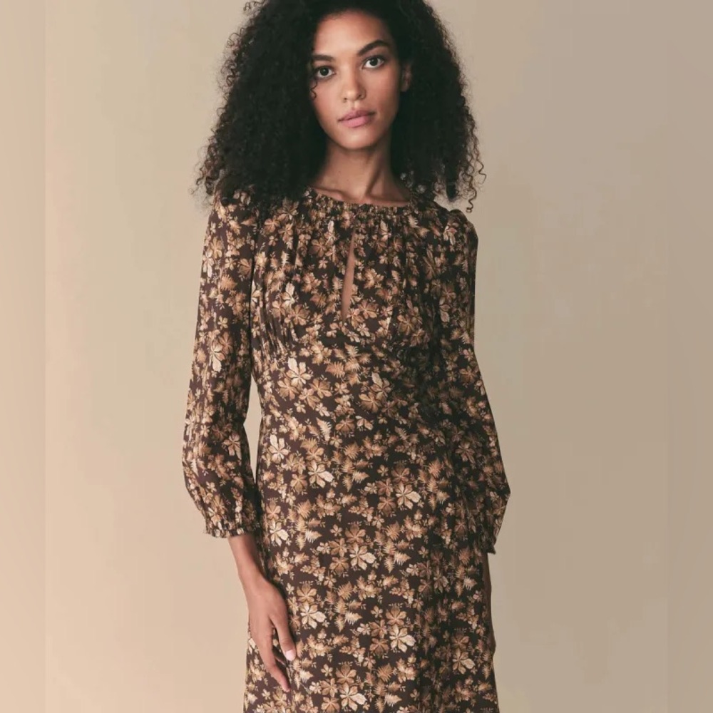 DOEN Ginetta Dress Fern Grove Floral - Picture 1 of 7